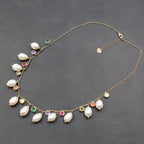 Colar em Ouro 18k com Pérolas Barrocas e Zircônias Color