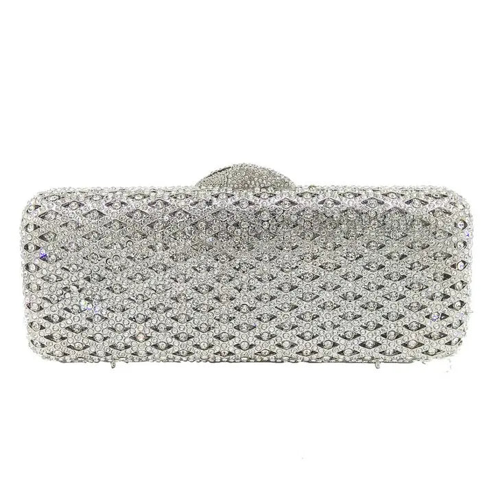 Caixa de Boutique De FGG Elegante Das Mulheres de Diamante saco Da Noite de Embreagem Minaudiere Sacos Bolsas e Bolsas Saco De Cristal De Noiva Jantar Formal