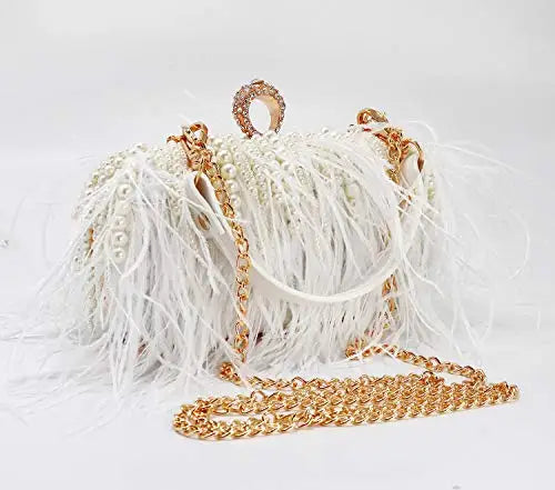 Venda quente frisado borla bolsa de embreagem diamante pérola sacos noite festa casamento bolsa embreagem corrente metal sacos ombro