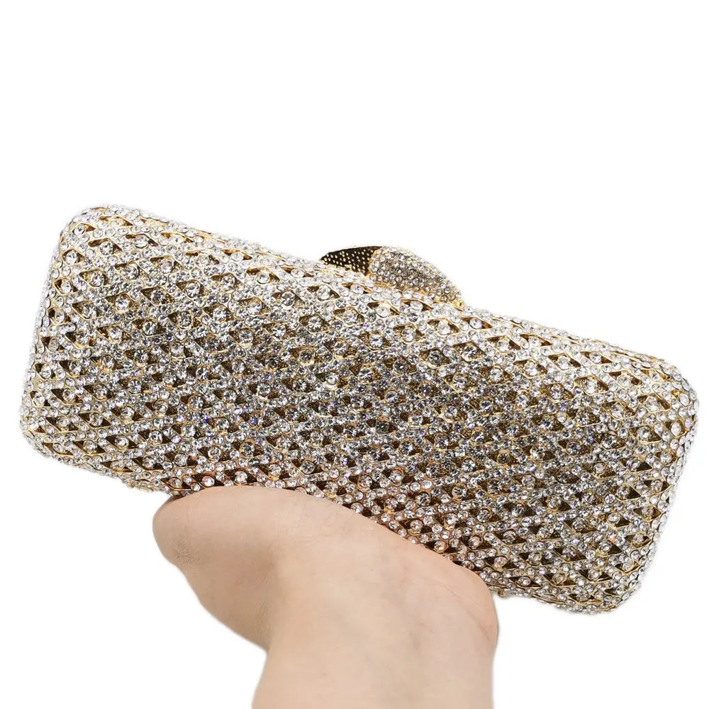 Caixa de Boutique De FGG Elegante Das Mulheres de Diamante saco Da Noite de Embreagem Minaudiere Sacos Bolsas e Bolsas Saco De Cristal De Noiva Jantar Formal