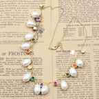 Colar em Ouro 18k com Pérolas Barrocas e Zircônias Color