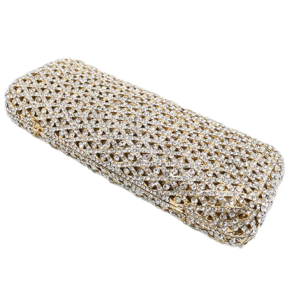Caixa de Boutique De FGG Elegante Das Mulheres de Diamante saco Da Noite de Embreagem Minaudiere Sacos Bolsas e Bolsas Saco De Cristal De Noiva Jantar Formal