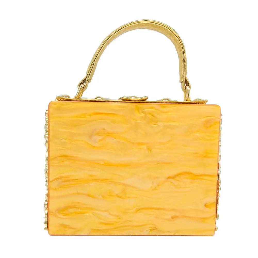 Bolsa de ombro feminina delicada de flor, bolsa de mão luxuosa de acrílico com bolsas transversais da moda, para mulheres