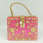 Bolsa de ombro feminina delicada de flor, bolsa de mão luxuosa de acrílico com bolsas transversais da moda, para mulheres
