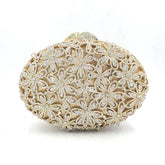 Clutch Metal Cristal Flor Colorida
