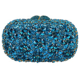 Khannet-sc781 saco de noite feminino, saco de noite luxuoso com padrão floral e strass esmeralda