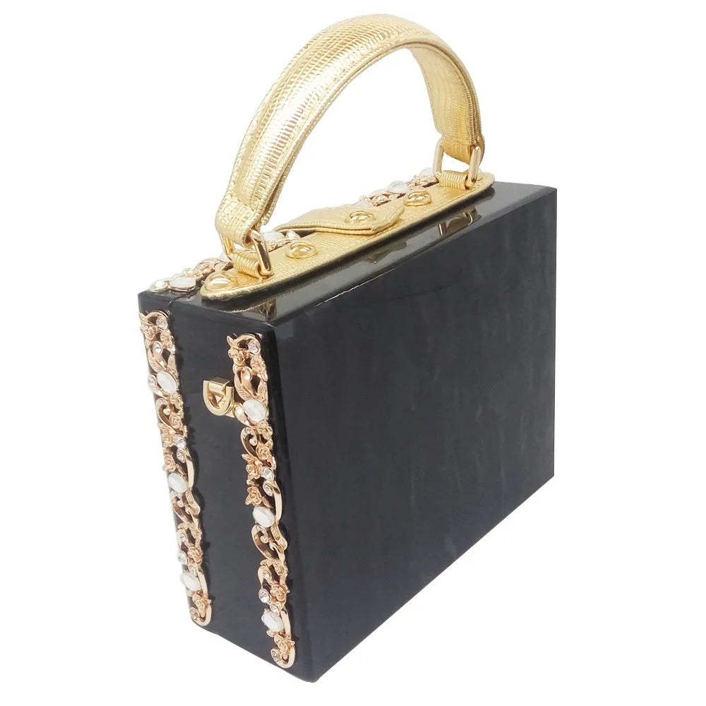Bolsa de ombro feminina delicada de flor, bolsa de mão luxuosa de acrílico com bolsas transversais da moda, para mulheres