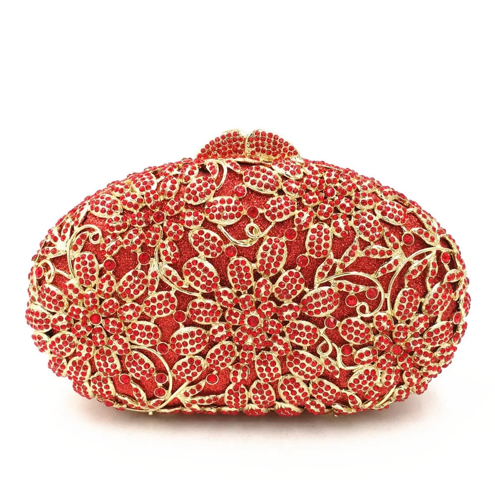 Mulheres oco para fora multi flores de cristal embreagem saco noite diamante minaudiere bolsa casamento para a mãe presentes natal sacos