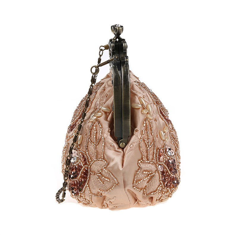 2025 novo vintage frisado saco de noite bordado diamante lantejoulas embreagem bolsa de mão saco de noiva