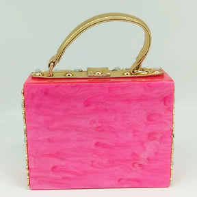 Bolsa de ombro feminina delicada de flor, bolsa de mão luxuosa de acrílico com bolsas transversais da moda, para mulheres