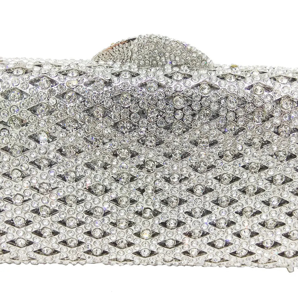 Caixa de Boutique De FGG Elegante Das Mulheres de Diamante saco Da Noite de Embreagem Minaudiere Sacos Bolsas e Bolsas Saco De Cristal De Noiva Jantar Formal