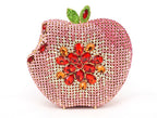 KHNMEET-Maçã Rosa Bolsa Noite para Mulheres, Diamante De Cristal, Embreagem De Festa, Saco De Luxo De Casamento, Moda De Frutas, Bolsa Das Senhoras, SC146