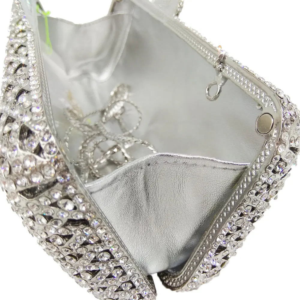 Caixa de Boutique De FGG Elegante Das Mulheres de Diamante saco Da Noite de Embreagem Minaudiere Sacos Bolsas e Bolsas Saco De Cristal De Noiva Jantar Formal