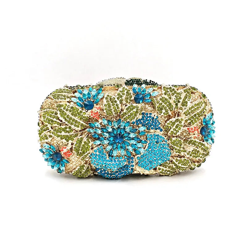 Clutch Metal Cristal Rose Belle