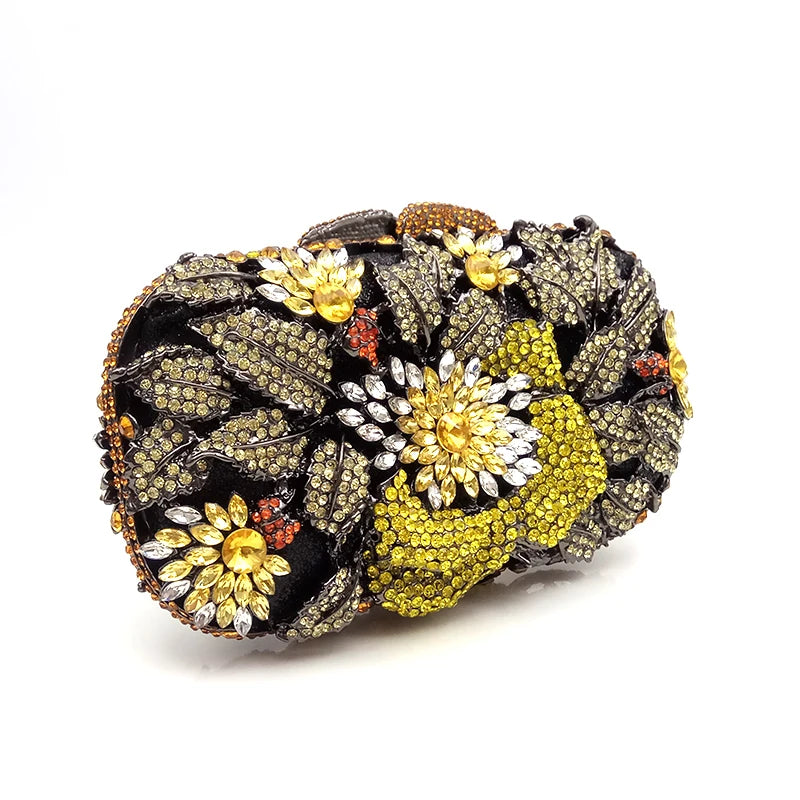 Clutch Metal Cristal Rose Belle