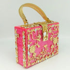 Bolsa de ombro feminina delicada de flor, bolsa de mão luxuosa de acrílico com bolsas transversais da moda, para mulheres