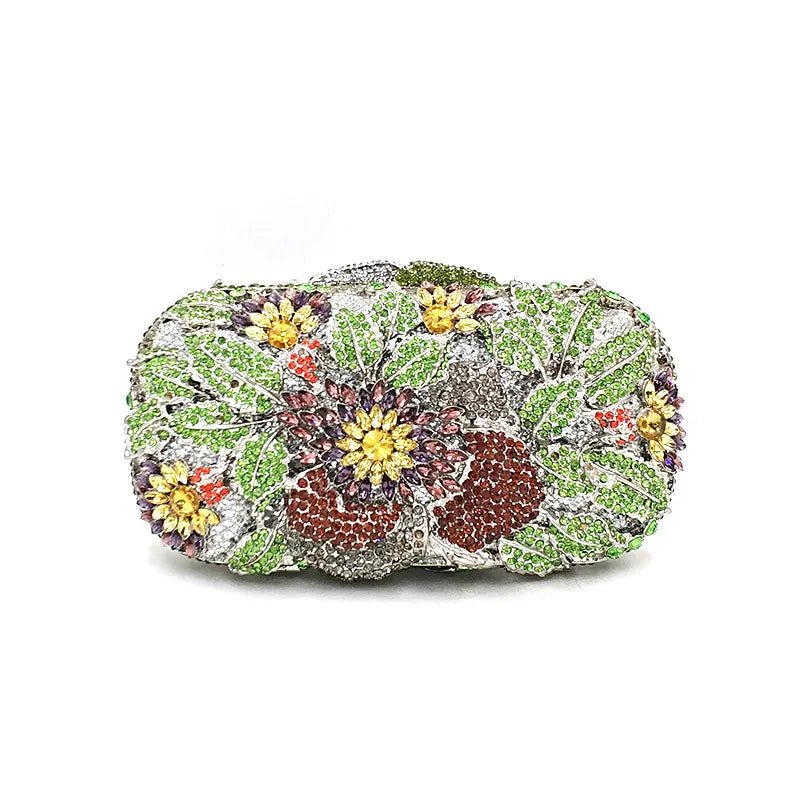 Clutch Metal Cristal Rose Belle