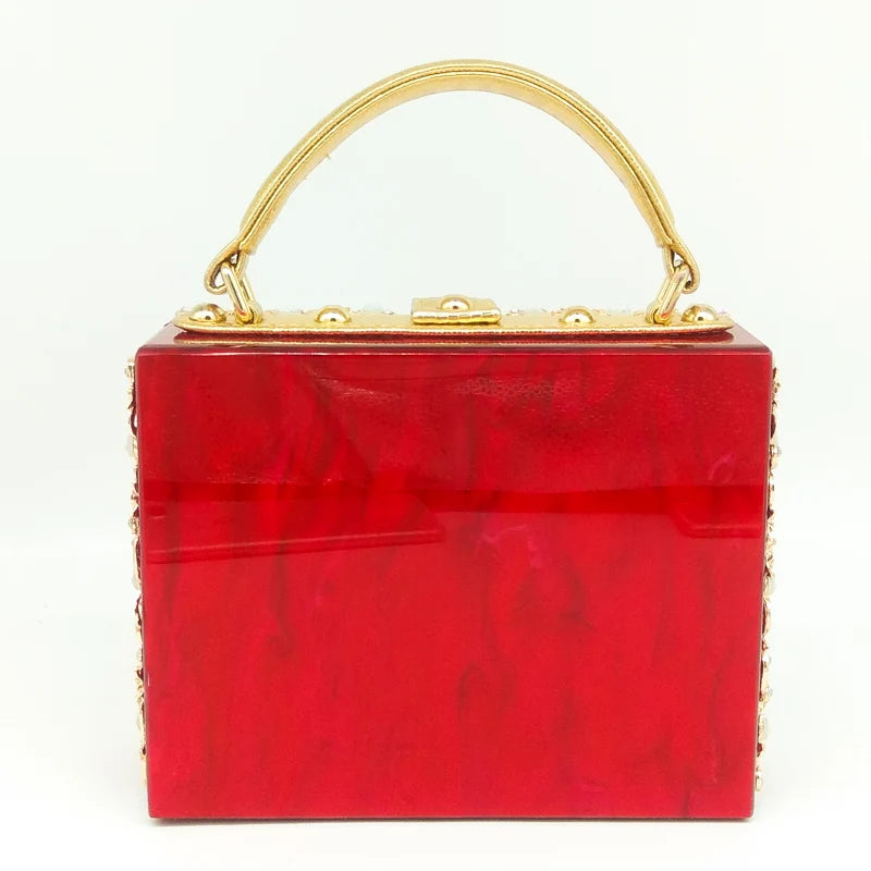 Bolsa de ombro feminina delicada de flor, bolsa de mão luxuosa de acrílico com bolsas transversais da moda, para mulheres