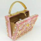 Bolsa de ombro feminina delicada de flor, bolsa de mão luxuosa de acrílico com bolsas transversais da moda, para mulheres