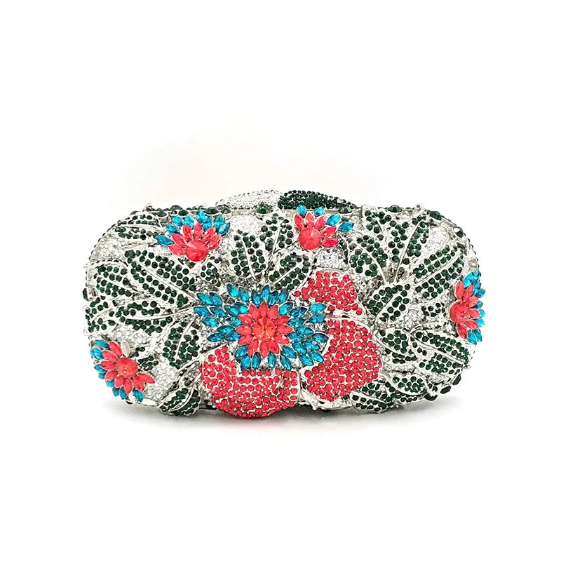 Clutch Metal Cristal Rose Belle