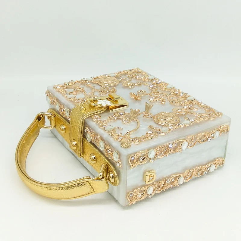 Bolsa de ombro feminina delicada de flor, bolsa de mão luxuosa de acrílico com bolsas transversais da moda, para mulheres