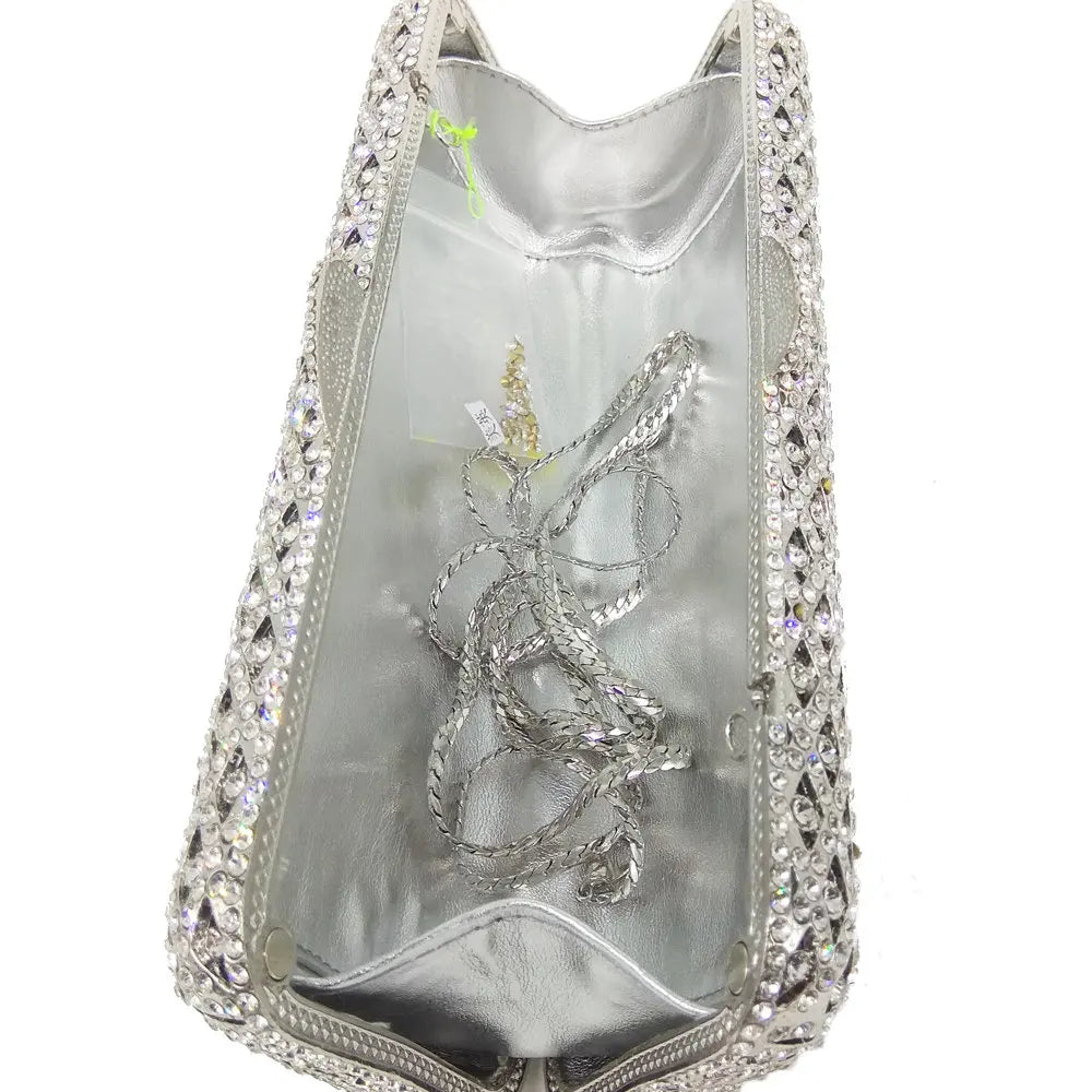 Caixa de Boutique De FGG Elegante Das Mulheres de Diamante saco Da Noite de Embreagem Minaudiere Sacos Bolsas e Bolsas Saco De Cristal De Noiva Jantar Formal