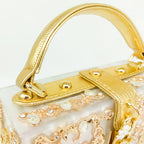 Bolsa de ombro feminina delicada de flor, bolsa de mão luxuosa de acrílico com bolsas transversais da moda, para mulheres