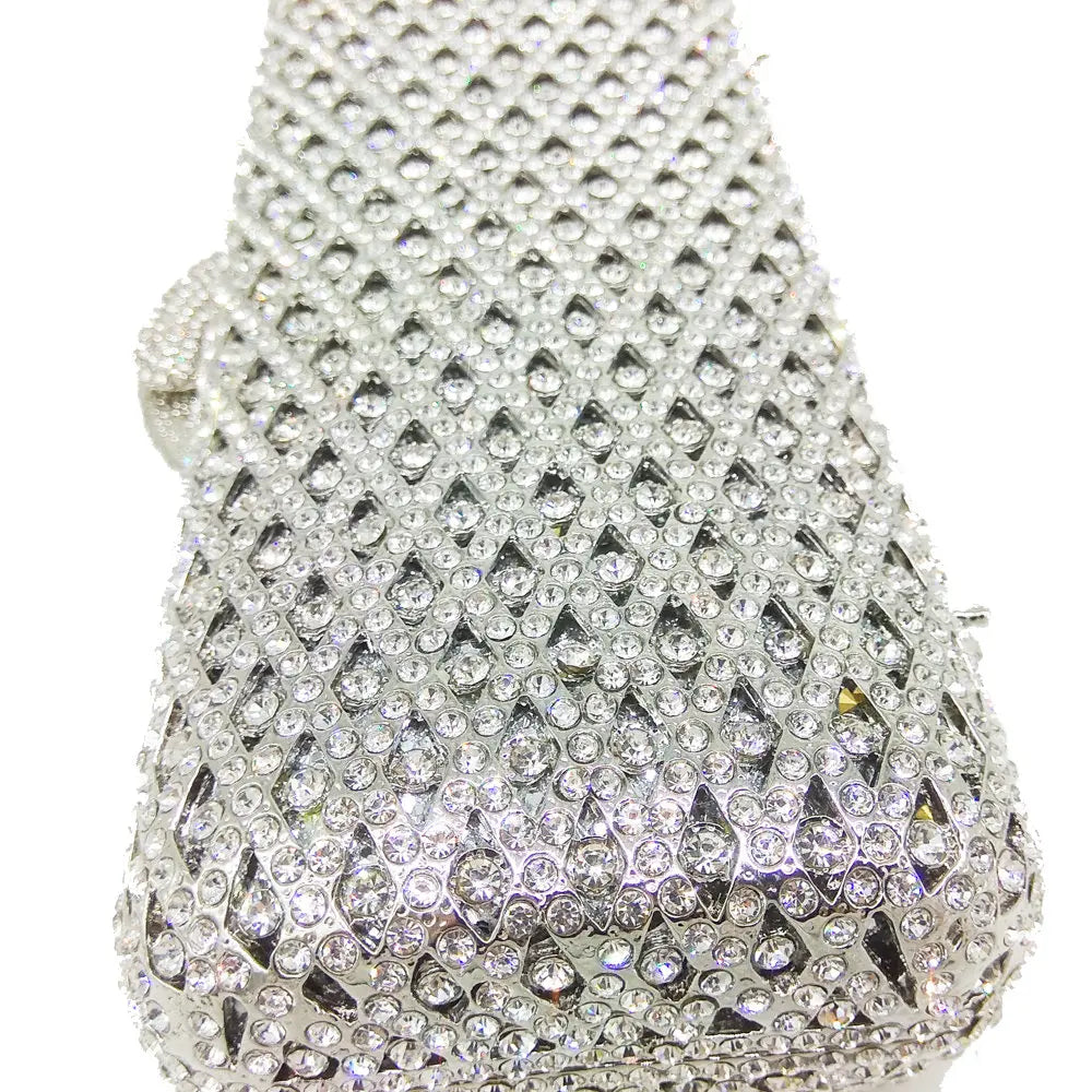Caixa de Boutique De FGG Elegante Das Mulheres de Diamante saco Da Noite de Embreagem Minaudiere Sacos Bolsas e Bolsas Saco De Cristal De Noiva Jantar Formal