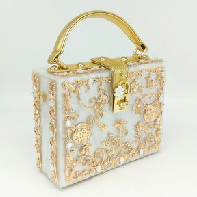 Bolsa de ombro feminina delicada de flor, bolsa de mão luxuosa de acrílico com bolsas transversais da moda, para mulheres