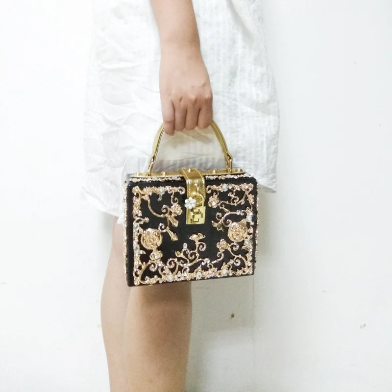 Bolsa de ombro feminina delicada de flor, bolsa de mão luxuosa de acrílico com bolsas transversais da moda, para mulheres