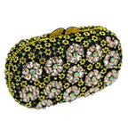 Khannet-sc781 saco de noite feminino, saco de noite luxuoso com padrão floral e strass esmeralda
