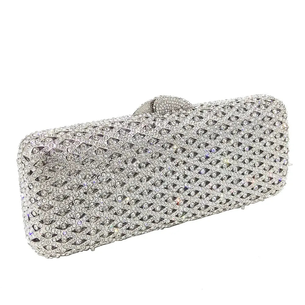 Caixa de Boutique De FGG Elegante Das Mulheres de Diamante saco Da Noite de Embreagem Minaudiere Sacos Bolsas e Bolsas Saco De Cristal De Noiva Jantar Formal