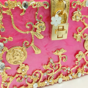 Bolsa de ombro feminina delicada de flor, bolsa de mão luxuosa de acrílico com bolsas transversais da moda, para mulheres