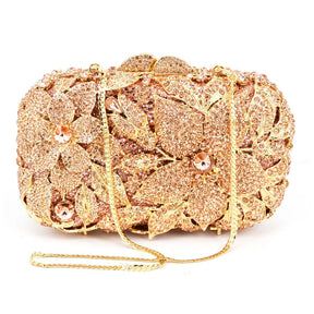 Bolsas de Embreagem de Luxo para Mulheres, Corrente Floral, Ombro, Bolsas Crossbody, Bolsa de Baile, Bolsas de Festa, Moda Feminina, SC539
