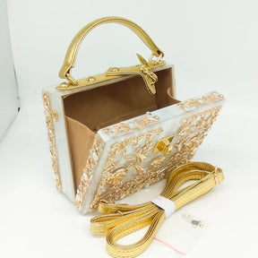 Bolsa de ombro feminina delicada de flor, bolsa de mão luxuosa de acrílico com bolsas transversais da moda, para mulheres