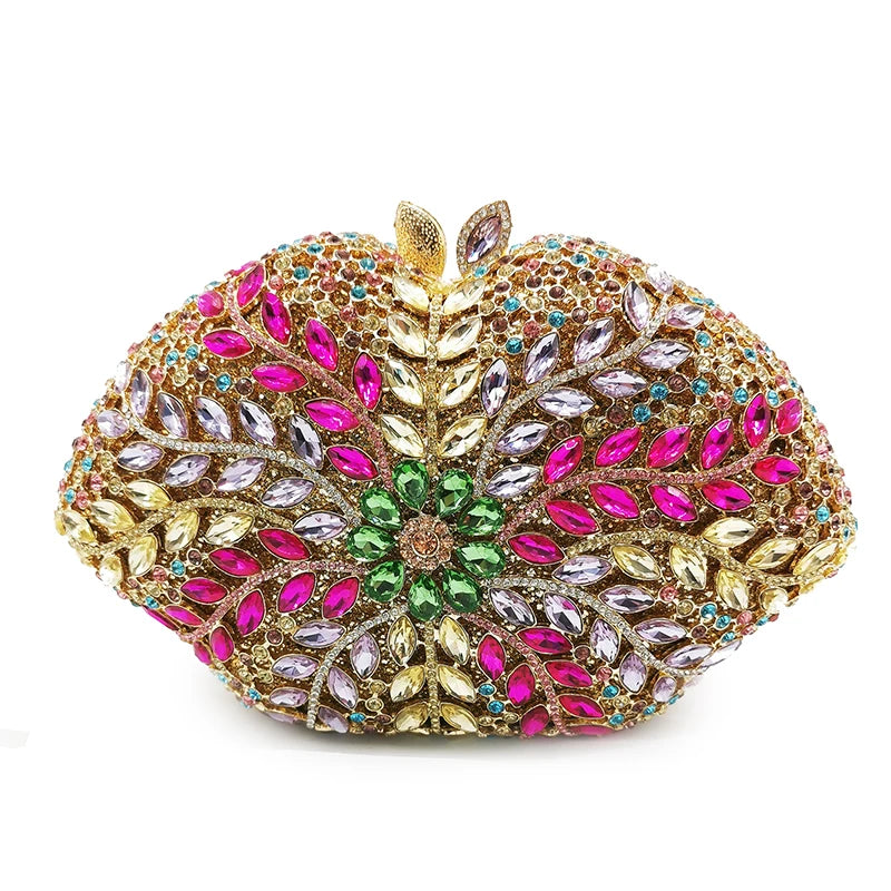 Fushcia/amarelo strass noite sacos de embreagem multicolorido cristal feminino saco de casamento diamante bolsa strass senhoras bolsa