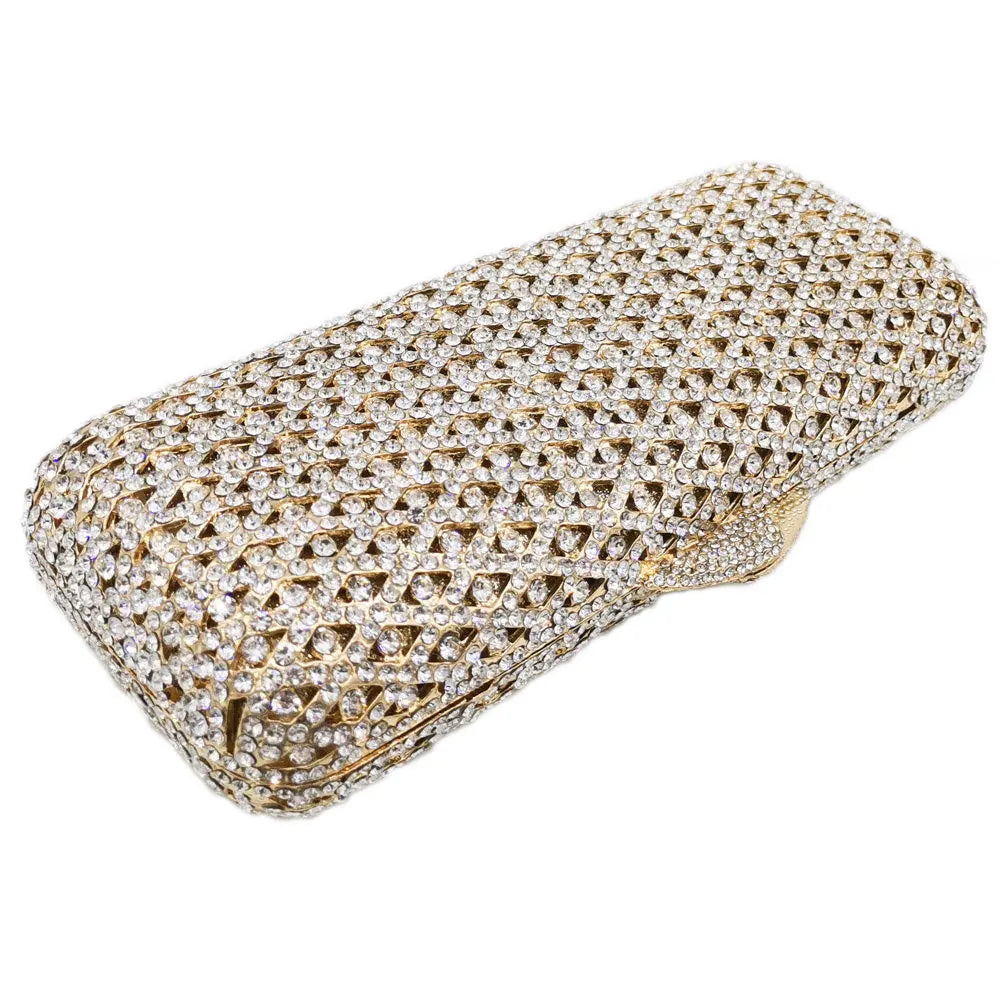 Caixa de Boutique De FGG Elegante Das Mulheres de Diamante saco Da Noite de Embreagem Minaudiere Sacos Bolsas e Bolsas Saco De Cristal De Noiva Jantar Formal