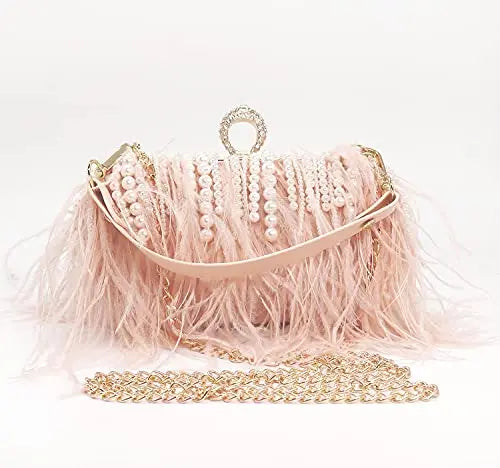 Venda quente frisado borla bolsa de embreagem diamante pérola sacos noite festa casamento bolsa embreagem corrente metal sacos ombro