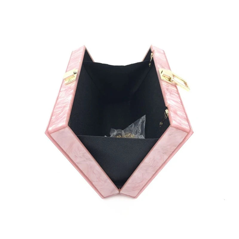Novo design acrílico sacos de noite pure pink embreagem bolsa festa de casamento bolsas luxo corrente ombro crossbody bolsa feminina carteira