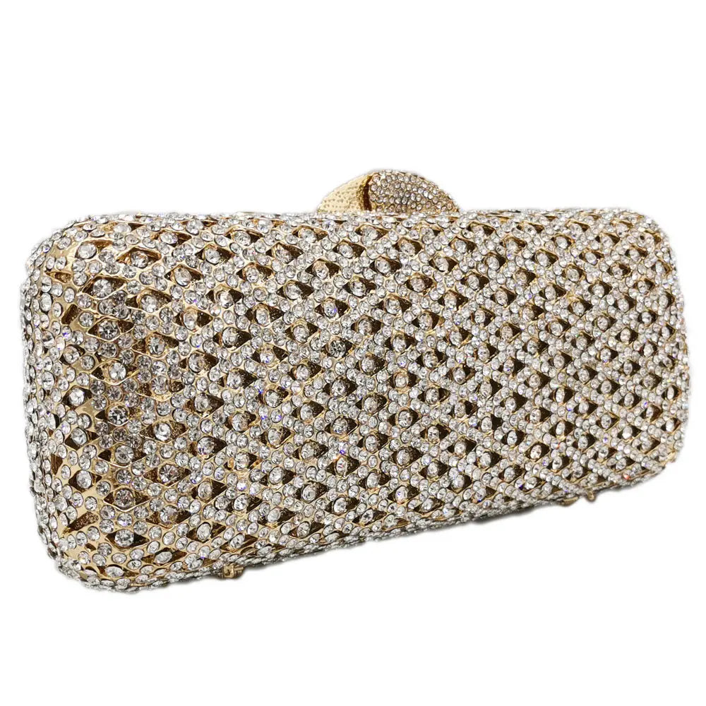Caixa de Boutique De FGG Elegante Das Mulheres de Diamante saco Da Noite de Embreagem Minaudiere Sacos Bolsas e Bolsas Saco De Cristal De Noiva Jantar Formal