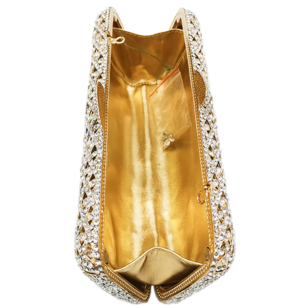 Caixa de Boutique De FGG Elegante Das Mulheres de Diamante saco Da Noite de Embreagem Minaudiere Sacos Bolsas e Bolsas Saco De Cristal De Noiva Jantar Formal