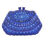 Bolsa de mão luxuosa com cristais e rosas, em ouro para mulheres, baile, casamento, sm67