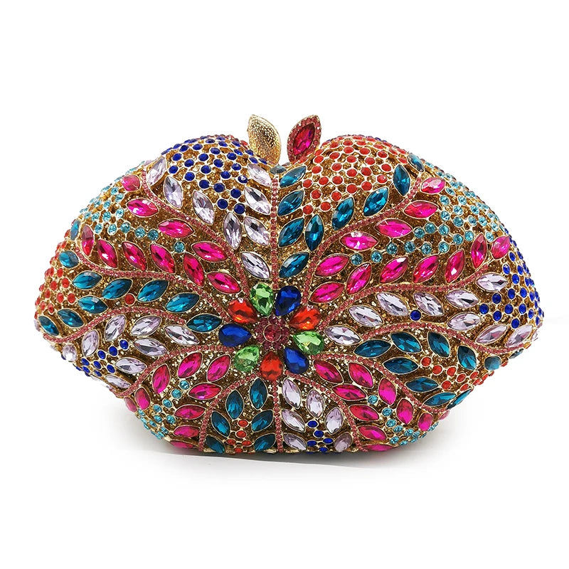 Fushcia/amarelo strass noite sacos de embreagem multicolorido cristal feminino saco de casamento diamante bolsa strass senhoras bolsa