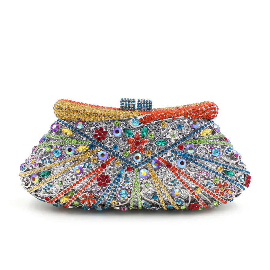 Xiyuan bolsas e bolsas femininas, bolsa de mão para noite, strass, diamantes metálicos, festa de noiva, luxo, casamento