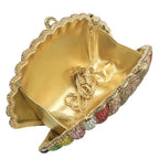 Saco de embreagem do arco-íris da forma do escudo da meia lua pequena de fgg das mulheres festa de casamento bolsas e bolsas de cristal da noite