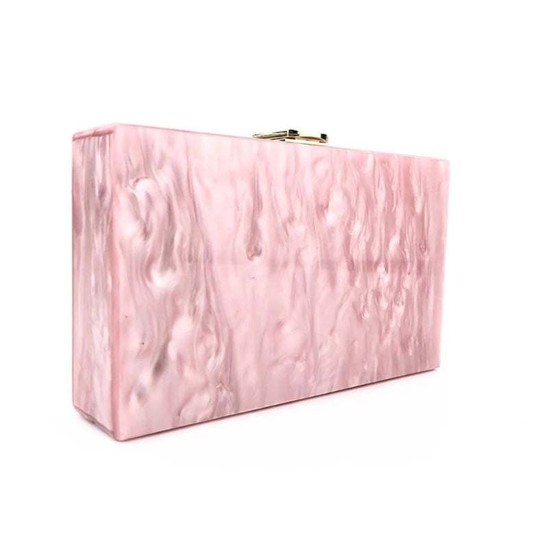 Novo design acrílico sacos de noite pure pink embreagem bolsa festa de casamento bolsas luxo corrente ombro crossbody bolsa feminina carteira