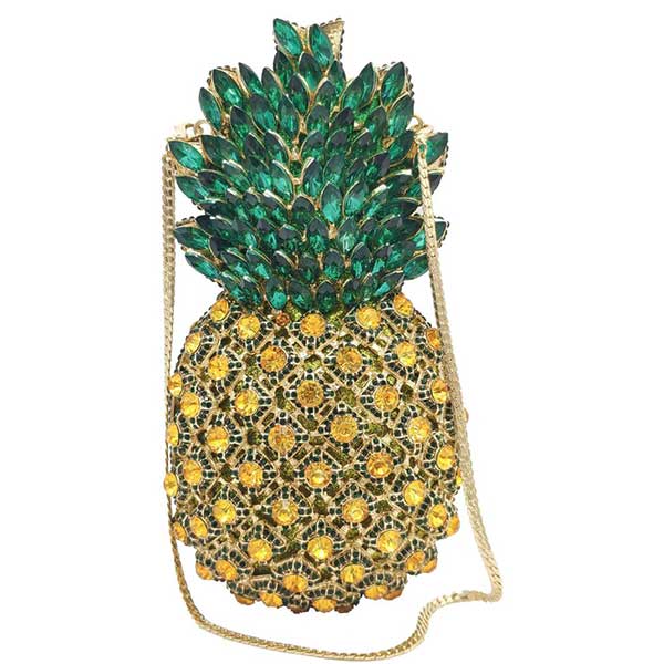 Clutch Luxo Cristal Abacaxi