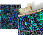 Sacos de noite frisados luxuosos com corrente metálica para mulheres, sacos de ombro femininos, embreagem do casamento, fechamento do diamante, bolsas do partido, sacos de noite