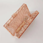 Grande brilhante ouro tecido acrílico bolsas e bolsas femininas perspex caixa embreagem noite crossbody longo mini feminino senhora pro nova aleta