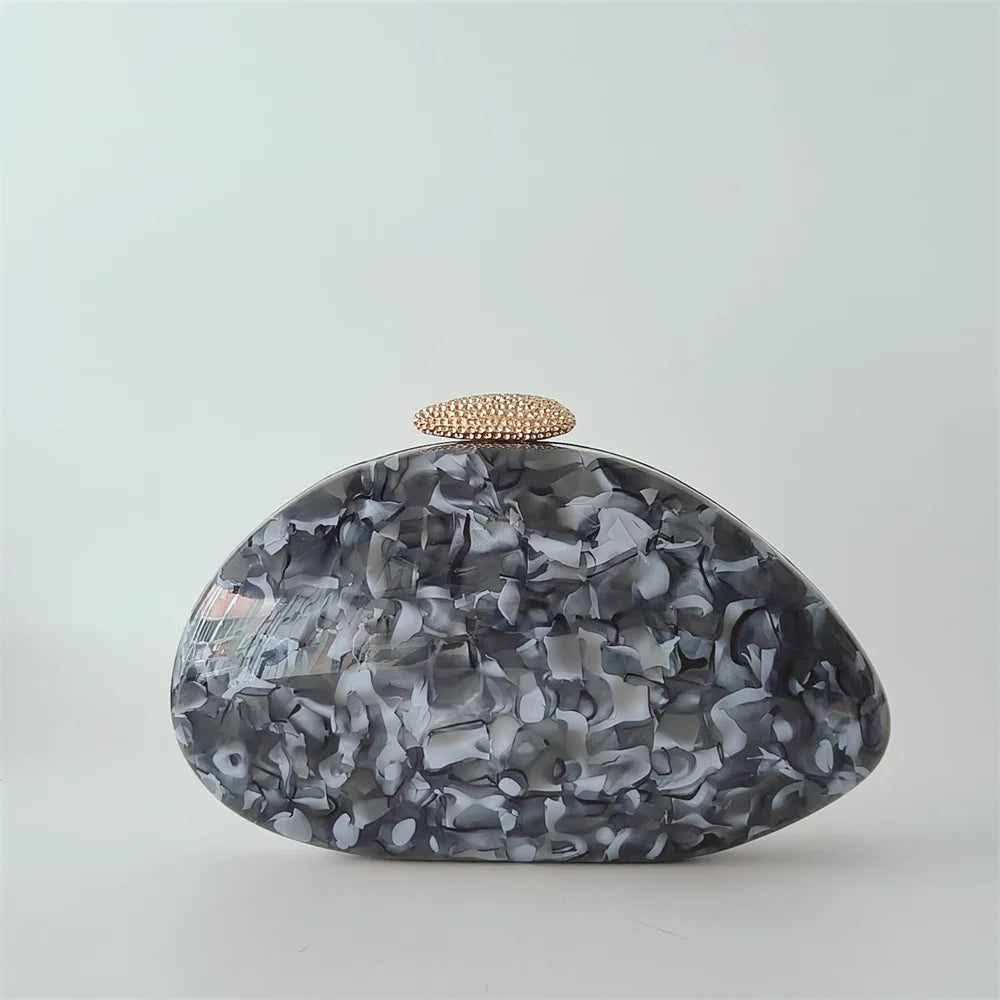 Bolsa de mão oval crossbody concha elegante carteiras de mão femininas sacos de noite ombro nova forma especial bolsas de casamento acrílico